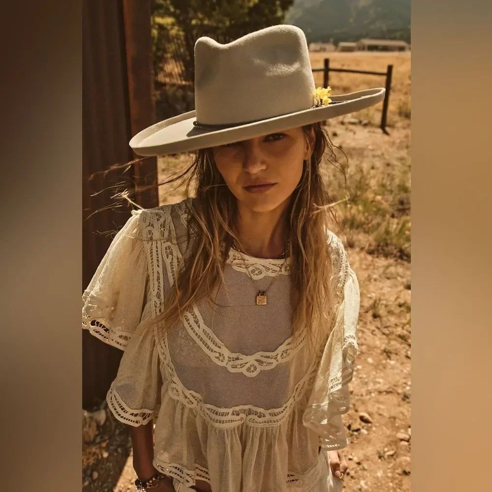 Free People White Sands Felt Hat x PETER GRIMM